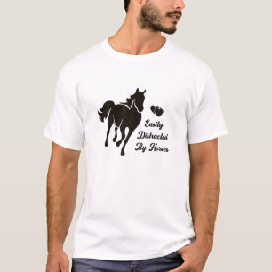 Enkelt uppdelat efter hästar Horse Back Riding Gra T Shirt