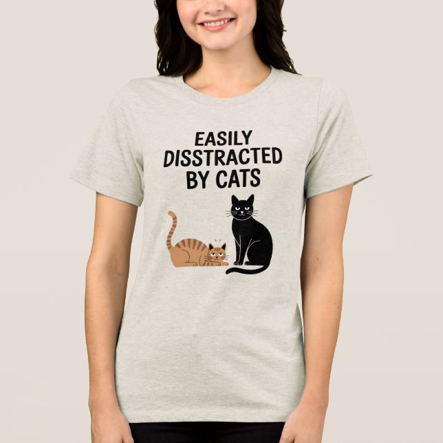 Enkelt uppdelat efter katter Funny-citat T Shirt (Framsida)