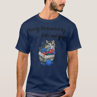 Enkelt uppdelat efter katter och garn t shirt