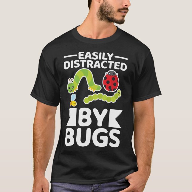 Enkelt uppdelat efter Kryp Entomologi Insekt Hunti T Shirt (Framsida)