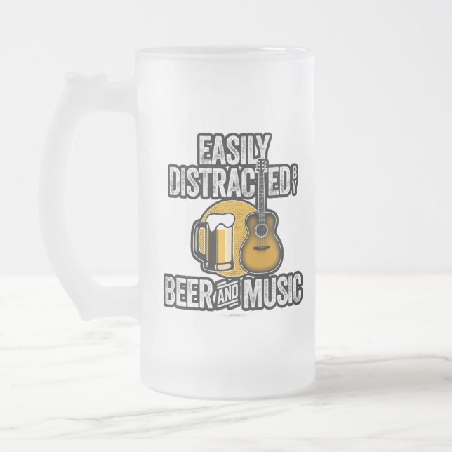 Enkelt uppdelat efter öl och musik frostat ölglas (Vänster)