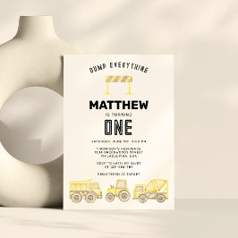 Enkelt uppförande av Fordon första födelsedag Inbjudningar