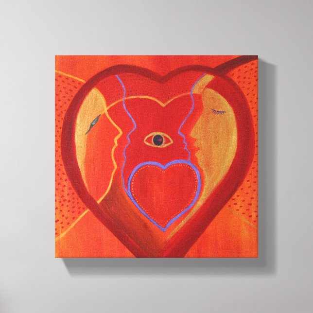 Enkelt utskrift av gyllene hjärta canvastryck (Framsida)