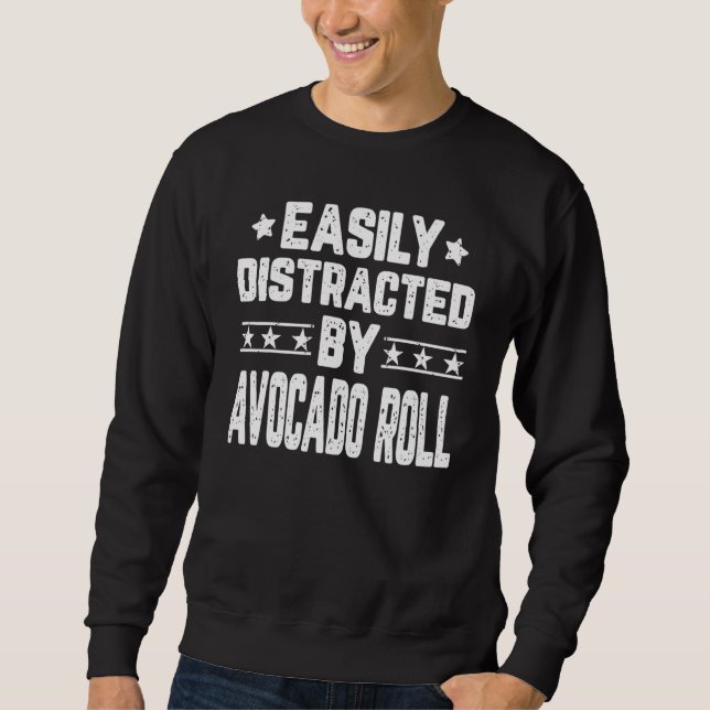 Enkelt utspridd av Avocado Roll Vegan-mat Lång Ärmad Tröja (Framsida)