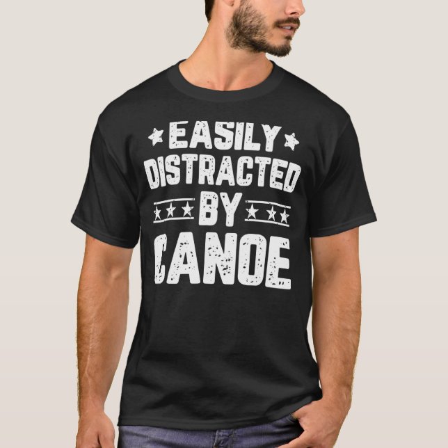 Enkelt utspridd av Canoe Canoeing Kayaking Rafti T Shirt (Framsida)