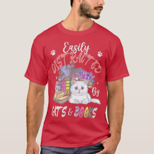 Enkelt utspridd av Cat BookCat Owner Bok Kärlek T Shirt