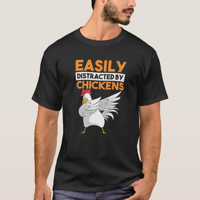 Enkelt utspridd av Chickens Funny Dabbing Dab Fa T Shirt (Framsida)