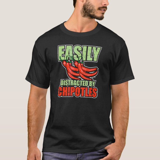 Enkelt utspridd av Chipotles Jalapeno Mexican Fo T Shirt (Framsida)