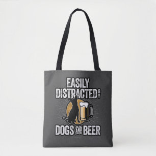 Enkelt utspridd av Hundar och Beer Tote Bag Tygkasse
