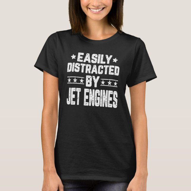 Enkelt utspridd av Jet-motorflygplan Jet Eng T Shirt (Framsida)
