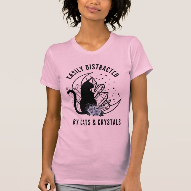 Enkelt utspridd av katter och Crystals Boho T Shirt (Framsida)