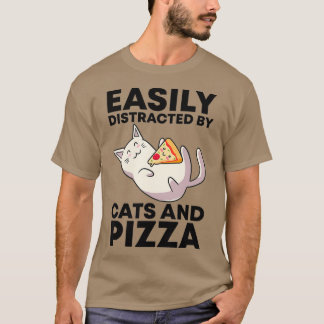 Enkelt utspridd av katter och Pizza Kawaii-katter T Shirt