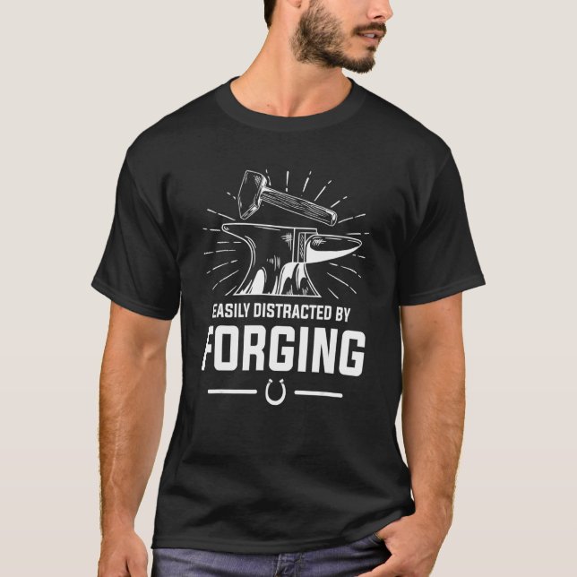 Enkelt utspridd genom att förfalska Farrier Blacks T Shirt (Framsida)