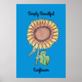 Enkelt Vacker Solros Poster
