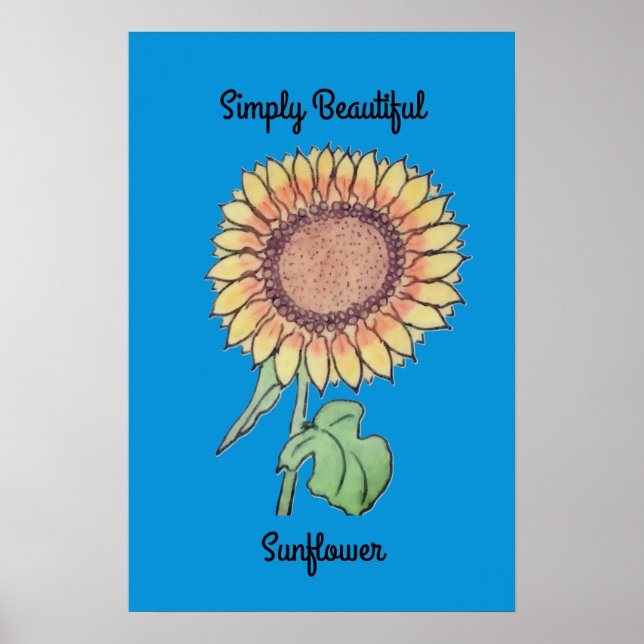 Enkelt Vacker Solros Poster (Framsidan)