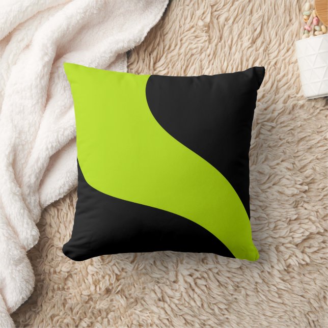 Enkelt Vågar i Lime Green Kudde (Filt)