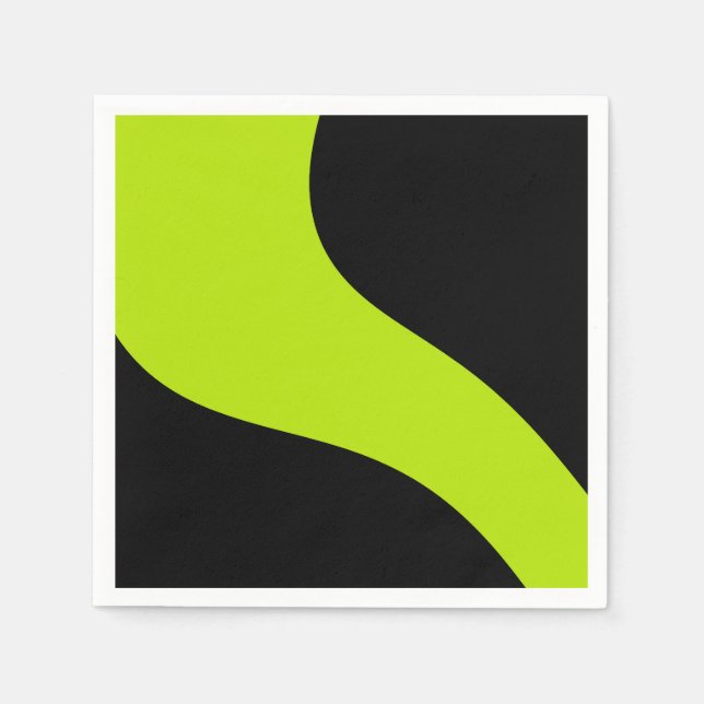 Enkelt Vågar i Lime Green Pappersservett (Framsidan)