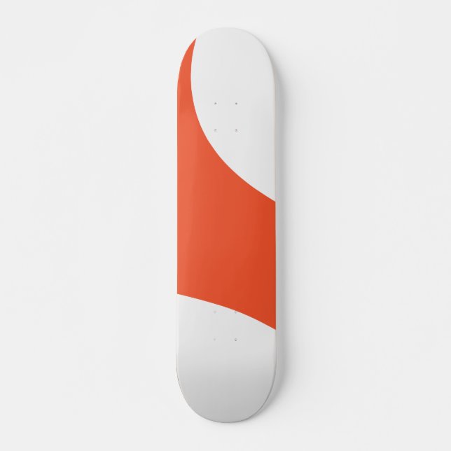 Enkelt Vågar - Orange och vitt Mini Skateboard Bräda 18,5 Cm (Framsida)