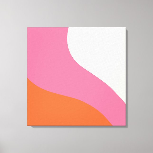 Enkelt Vågar - Rosa, Orange och grädde Canvastryck (Framsida)