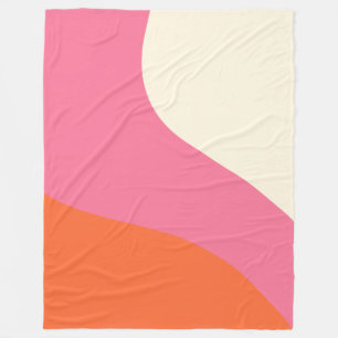 Enkelt Vågar - Rosa, Orange och grädde Fleecefilt