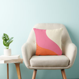 Enkelt Vågar - Rosa, Orange och grädde Kudde