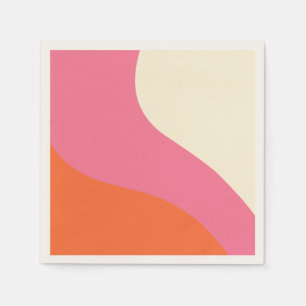 Enkelt Vågar - Rosa, Orange och grädde Pappersservett