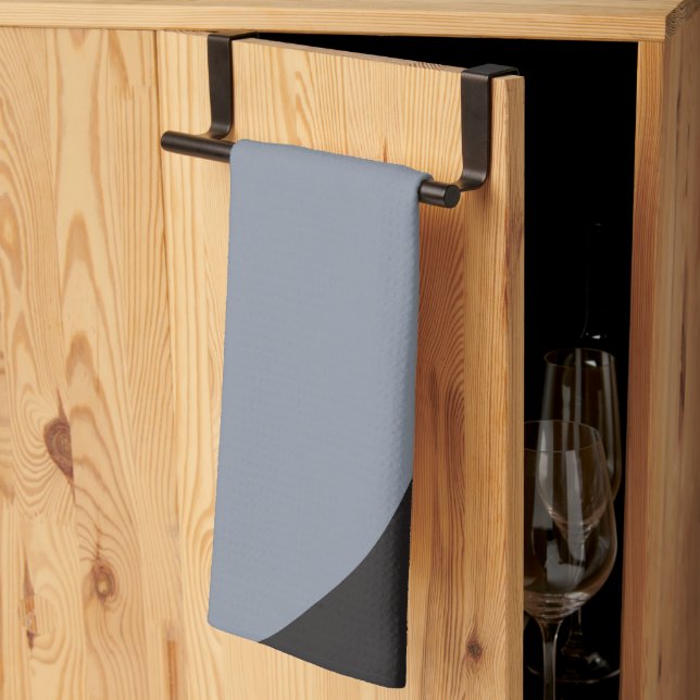 Enkelt Vågar - Svart, Grått och grädde Kökshandduk (Thirds Fold)