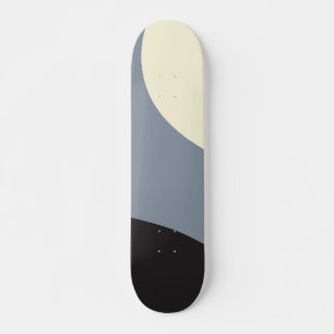 Enkelt Vågar - Svart, Grått och grädde Mini Skateboard Bräda 18,5 Cm
