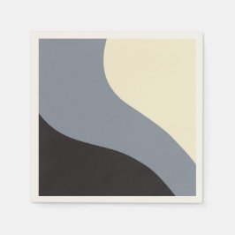 Enkelt Vågar - Svart, Grått och grädde Pappersservett