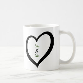 Enkelt Valentine Monogram Heart Kaffemugg