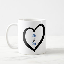 Enkelt Valentine Monogram Heart Kaffemugg