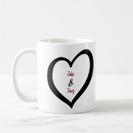 Enkelt Valentine Monogram Heart Kaffemugg