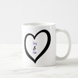 Enkelt Valentine Monogram Heart Kaffemugg