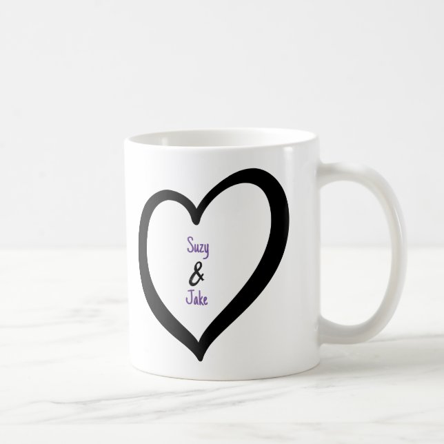 Enkelt Valentine Monogram Heart Kaffemugg (Höger)