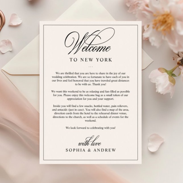 Enkelt välkomstkort för klassiskt Brev och kontine Inbjudningar (Skapare uppladdad)