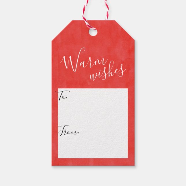 Enkelt varm Önskemål #Helgdag Presentetikett (Framsidan)