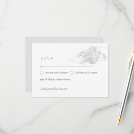 Enkelt vattenfärgsberg, Elegant Nature Bröllop OSA Kort