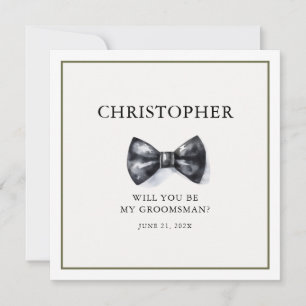 Enkelt vattenfärgsGroomsman-kort Inbjudningar