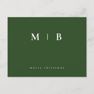 Enkelt veckoslut, Monogram Grönt jul Vykort