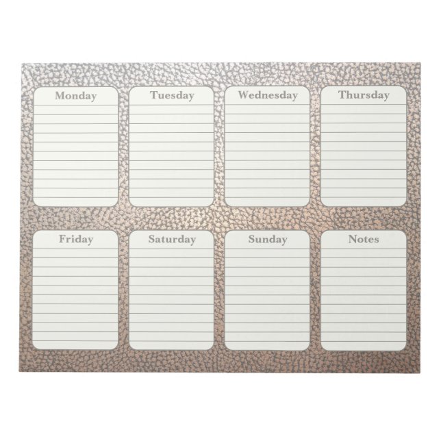 Enkelt veckovis planerad planeravläder anteckningsblock (Framsida)