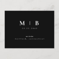 Enkelt veckovis svart Monogram - Spara datum QR-ko