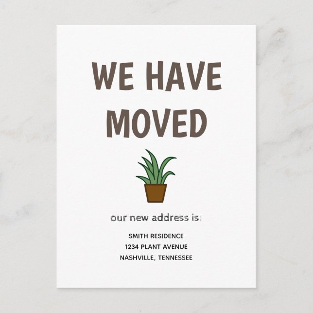 ENKELT VI HAR BYTT PLATS MEDDELANDE VYKORT (Framsida)