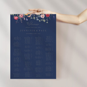 Enkelt vildblomsblå, alfabetiskt sittningsschema poster