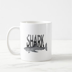 Enkelt vildlevande djur Ocean Shark Typography Kaffemugg