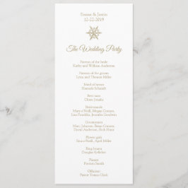 Enkelt vinterbröllop Guld Snowflake-jul Program