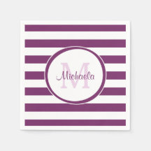 Enkelt Violet Namn Bengal Rand med Monogram
