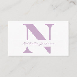 Enkelt violett professionell i trendiget monogramm visitkort