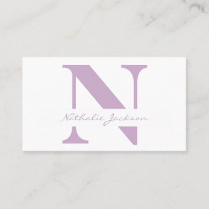 Enkelt violett professionell i trendiget monogramm visitkort