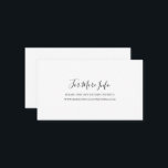 Enkelt visitkort för Elegant bröllop webbplats Tilläggskort<br><div class="desc">Det här enkla kortet för webbplatshöljet i elegant bröllop är perfekt för ditt moderna minimalistiska svarta och vita bröllop. Utformningen har minimalt teckensnitt för contemporary tillsammans med formell kalligrafi. Behålla den som den är,  eller välj att anpassa den med egna teckningar eller foton!</div>