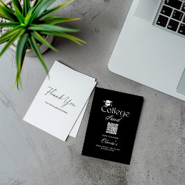 Enkelt visitkort med QR-kod för akademins fond Tilläggskort